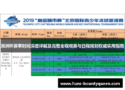 澳洲杯赛事时间深度详解及完整全程观赛与日程规划权威实用指南 澳洲杯赛事时间深度详解及完整全程观赛与日程规划权威实用指南